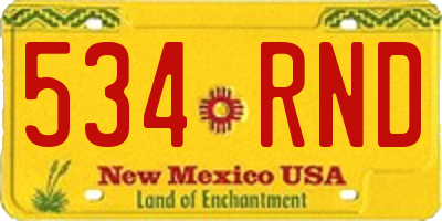 NM license plate 534RND