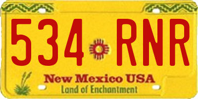 NM license plate 534RNR