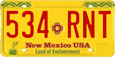 NM license plate 534RNT