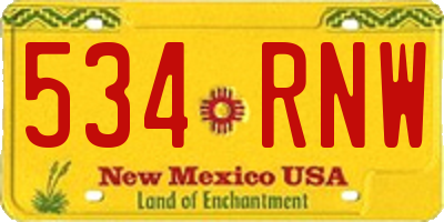 NM license plate 534RNW