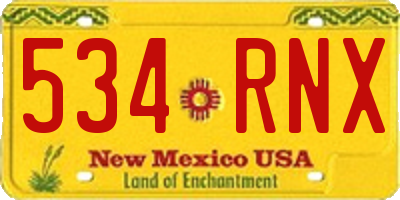 NM license plate 534RNX