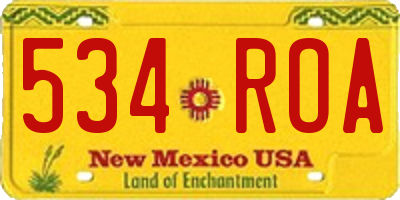 NM license plate 534ROA