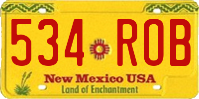 NM license plate 534ROB