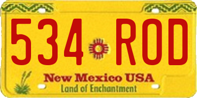 NM license plate 534ROD
