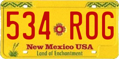 NM license plate 534ROG