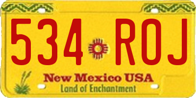 NM license plate 534ROJ