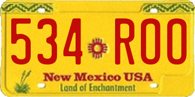 NM license plate 534ROO