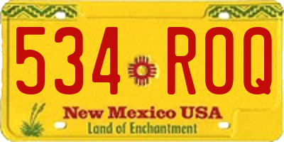 NM license plate 534ROQ