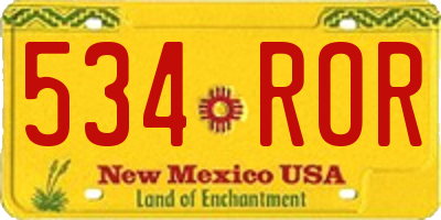NM license plate 534ROR