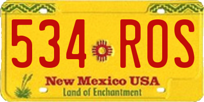 NM license plate 534ROS