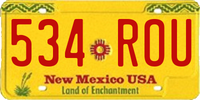NM license plate 534ROU