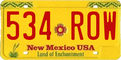NM license plate 534ROW