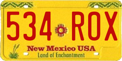 NM license plate 534ROX