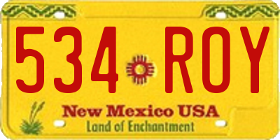 NM license plate 534ROY