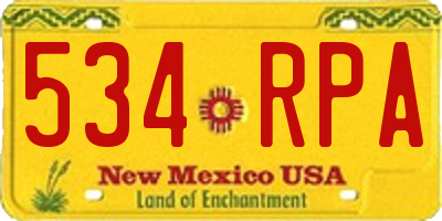 NM license plate 534RPA