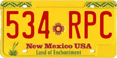 NM license plate 534RPC