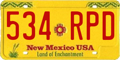 NM license plate 534RPD