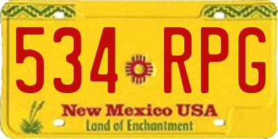 NM license plate 534RPG