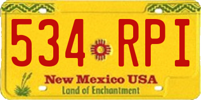 NM license plate 534RPI