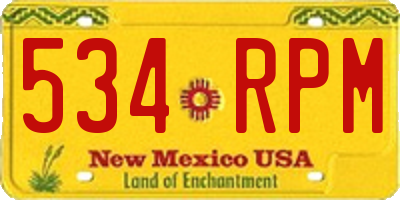 NM license plate 534RPM