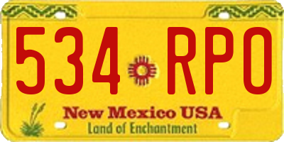 NM license plate 534RPO