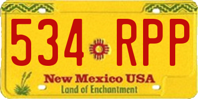 NM license plate 534RPP