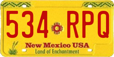 NM license plate 534RPQ