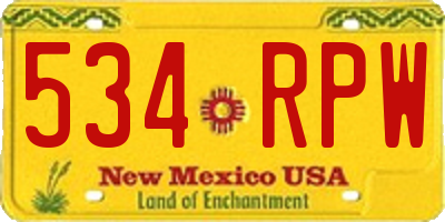 NM license plate 534RPW
