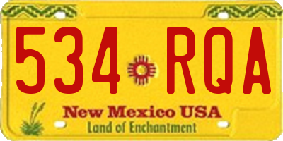 NM license plate 534RQA
