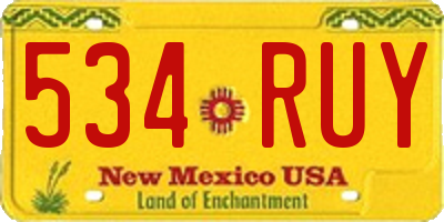 NM license plate 534RUY