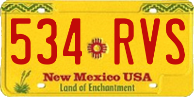 NM license plate 534RVS