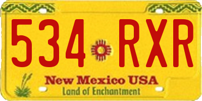 NM license plate 534RXR