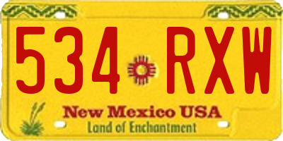 NM license plate 534RXW