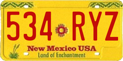 NM license plate 534RYZ
