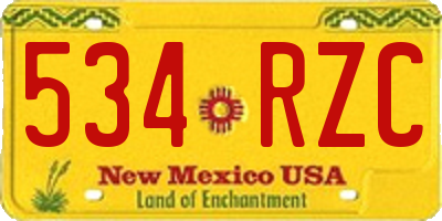 NM license plate 534RZC