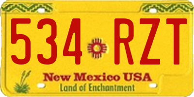 NM license plate 534RZT