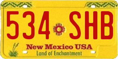 NM license plate 534SHB