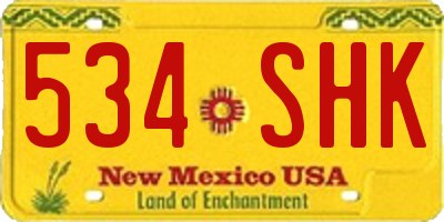 NM license plate 534SHK