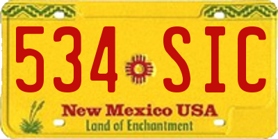 NM license plate 534SIC