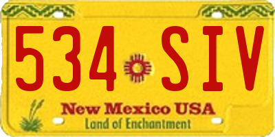 NM license plate 534SIV