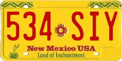 NM license plate 534SIY