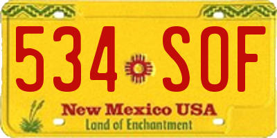 NM license plate 534SOF