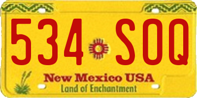 NM license plate 534SOQ