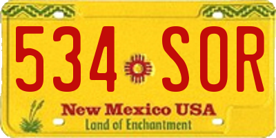NM license plate 534SOR