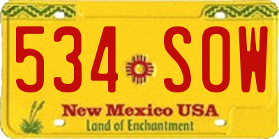 NM license plate 534SOW