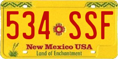 NM license plate 534SSF