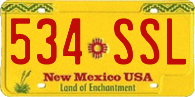 NM license plate 534SSL