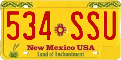 NM license plate 534SSU