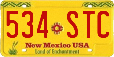 NM license plate 534STC