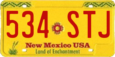 NM license plate 534STJ